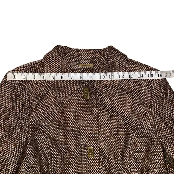 TanJay Gold-Brown Tweed Blazer with Twist Lock Buttons Size 8 - Picture 13 of 14